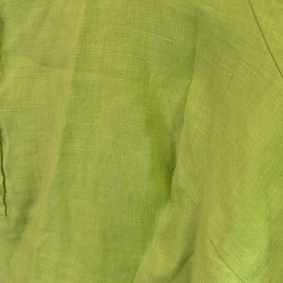 Alexandra Bartlett Women's Size 3X Lime Green Embroidered 100% Linen Top Coastal - Picture 9 of 9